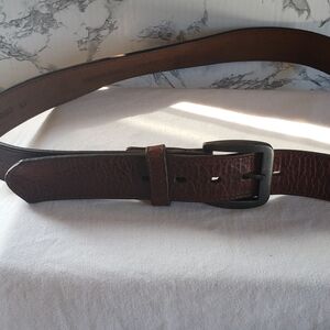 Source Unknown Dark Brown Leather Belt